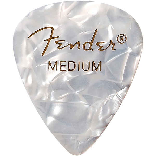 Fender 351 Premium Celluloid Guitar Picks 12-Pack White Moto Medium