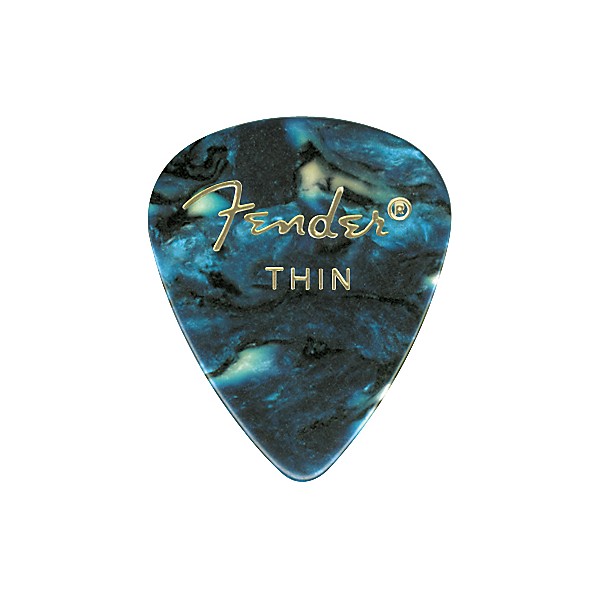 Fender 351 Premium Celluloid Guitar Picks 12-Pack Ocean Turquoise Thin