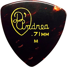 D'Andrea 346 Rounded Triangle Celluloid Guitar Picks - One Dozen Shell Medium