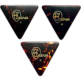 D'Andrea 355 Triangle Celluloid Guitar Picks One Dozen Shell Medium