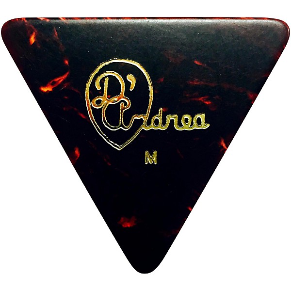 D'Andrea 355 Triangle Celluloid Guitar Picks One Dozen Shell Medium