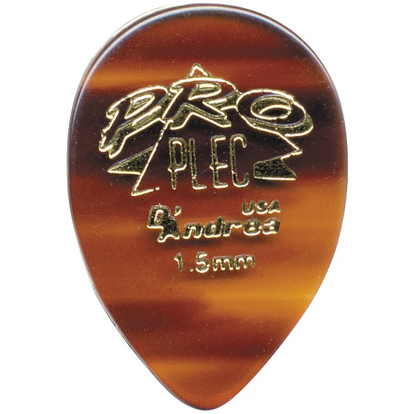 D'Andrea Pro Plec Guitar Picks Small Pointed Teardrop - One Dozen Shell 1.5 mm