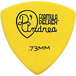 D'Andrea 346 Guitar Picks Rounded Triangle Delrex Delrin - One Dozen Yellow .73 mm