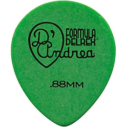 D'Andrea 347 Rounded Teardrop Delrex Delrin Guitar Picks - One Dozen Green .88 mm