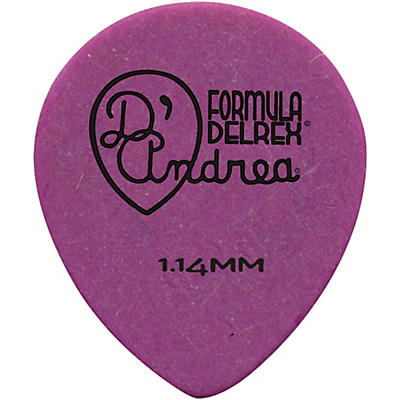 D'andrea 347 Rounded Teardrop Delrex Delrin Guitar Picks One Dozen Purple 1.14 Mm for sale