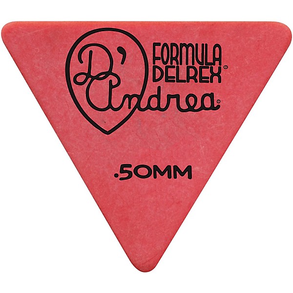 D'Andrea Shell Celluloid 355 Triangle Picks - One Dozen Red .50 mm