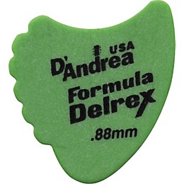 D'Andrea 390 Sharkfin Delrex Delrin Guitar Picks - One Dozen Green .88 mm