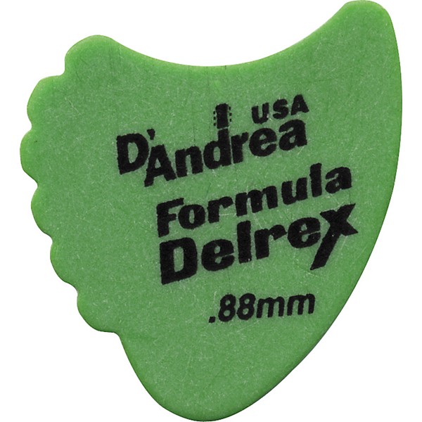 D'Andrea 390 Sharkfin Delrex Delrin Guitar Picks - One Dozen Green .88 mm