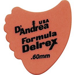 D'Andrea 390 Sharkfin Delrex Delrin Guitar Picks - One Dozen Orange .60 mm