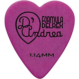 D'Andrea 323 Heart Delrex Delrin Picks - One Dozen Purple 1.14 mm