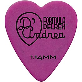 D'Andrea 323 Heart Delrex Delrin Picks - One Dozen Purple 1.14 mm