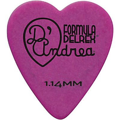 D'andrea 323 Heart Delrex Delrin Picks One Dozen Purple 1.14 Mm for sale