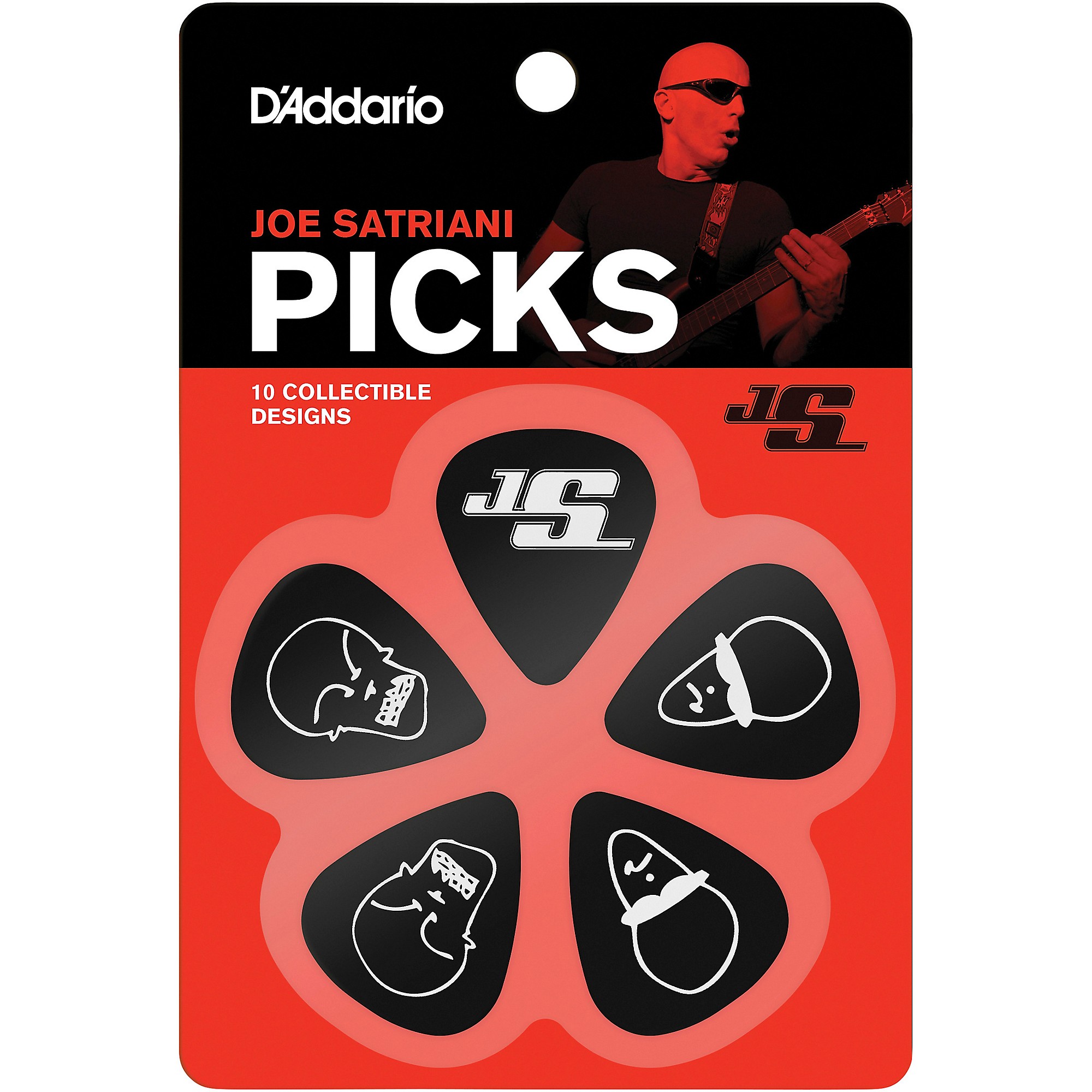 D'Addario Joe Satriani Signature Guitar Picks 10-Pack Black Medium