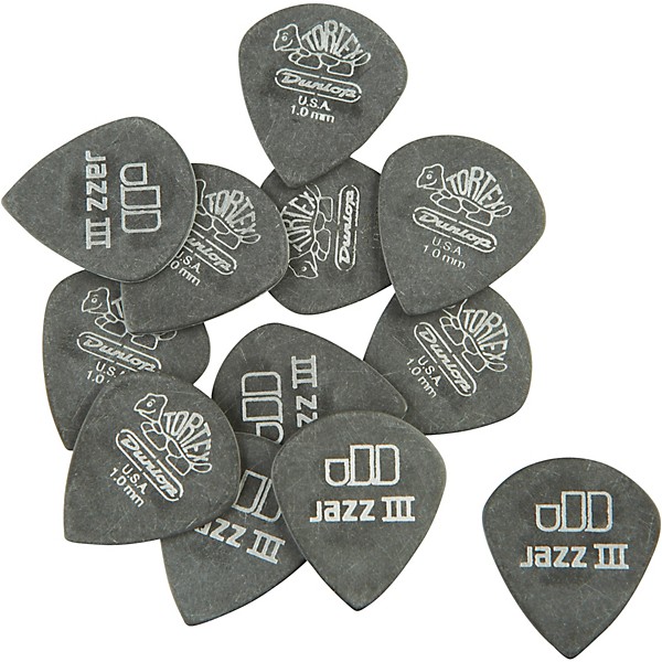 Dunlop Tortex Pitch Black Jazz Guitar Picks 1 Dozen 1.0 mm