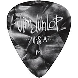 Dunlop Premium Celluloid Classic Guitar Picks 1 Dozen Black Pearloid Medium