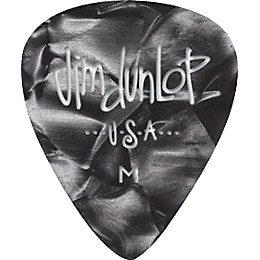 Dunlop Premium Celluloid Classic Guitar Picks 1 Dozen Black Pearloid Medium