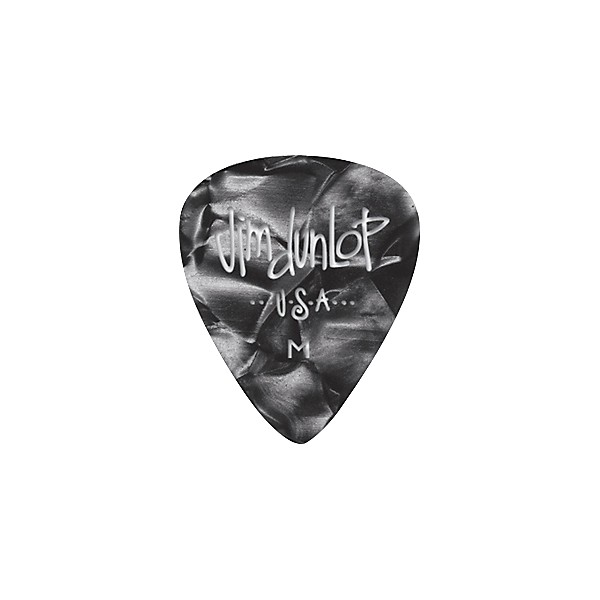 Dunlop Premium Celluloid Classic Guitar Picks 1 Dozen Black Pearloid Medium