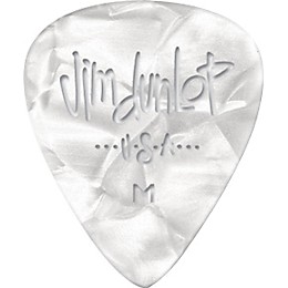 Dunlop Premium Celluloid Classic Guitar Picks 1 Dozen White Pearloid Heavy