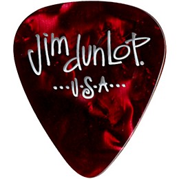 Dunlop Premium Celluloid Classic Guitar Picks 1 Dozen Red Pearloid Thin