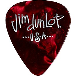 Dunlop Premium Celluloid Classic Guitar Picks 1 Dozen Red Pearloid Thin