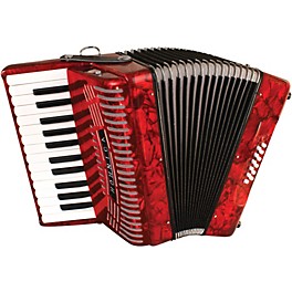 Open Box Hohner 12 Bass Entry Level Piano Accordion Level 1 Red