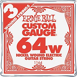 Ernie Ball Nickel Wound Single Guitar Strings 3-Pack .064 Gauge 3-Pack