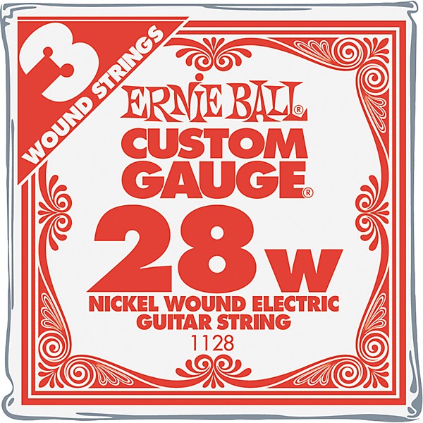 Ernie Ball Nickel Wound Single Guitar Strings 3-Pack .028 Gauge 3-Pack