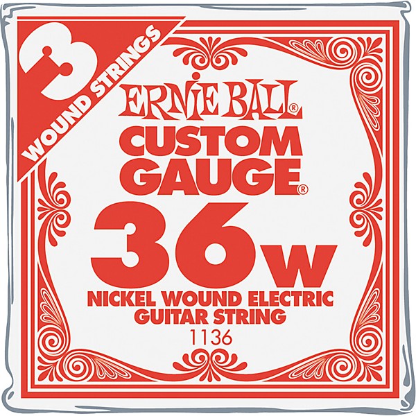 Ernie Ball Nickel Wound Single Guitar Strings 3-Pack .036 Gauge 3-Pack