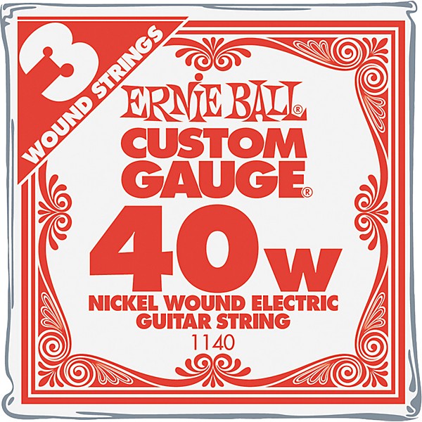Ernie Ball Nickel Wound Single Guitar Strings 3-Pack .040 Gauge 3-Pack