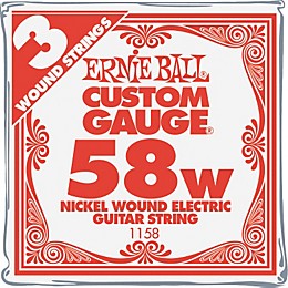 Ernie Ball Nickel Wound Single Guitar Strings 3-Pack .058 Gauge 3-Pack