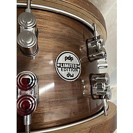 Used PDP by DW 14X7.5 Limited-Edition Dark Stain Maple And Walnut Snare With Walnut Hoops Drum