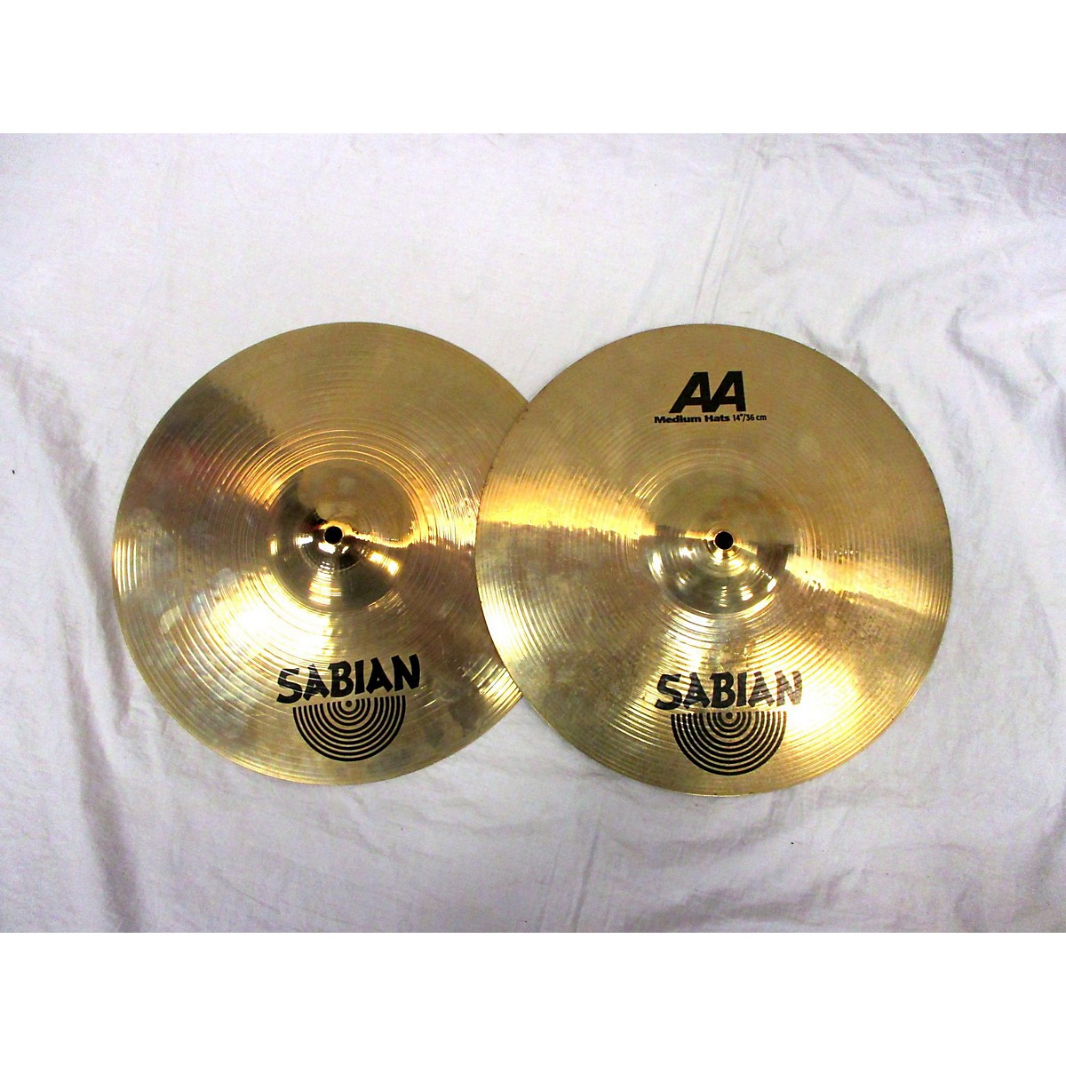 Used Sabian 14in AA Medium Hi Hat Pair Brilliant Cymbal Guitar Center