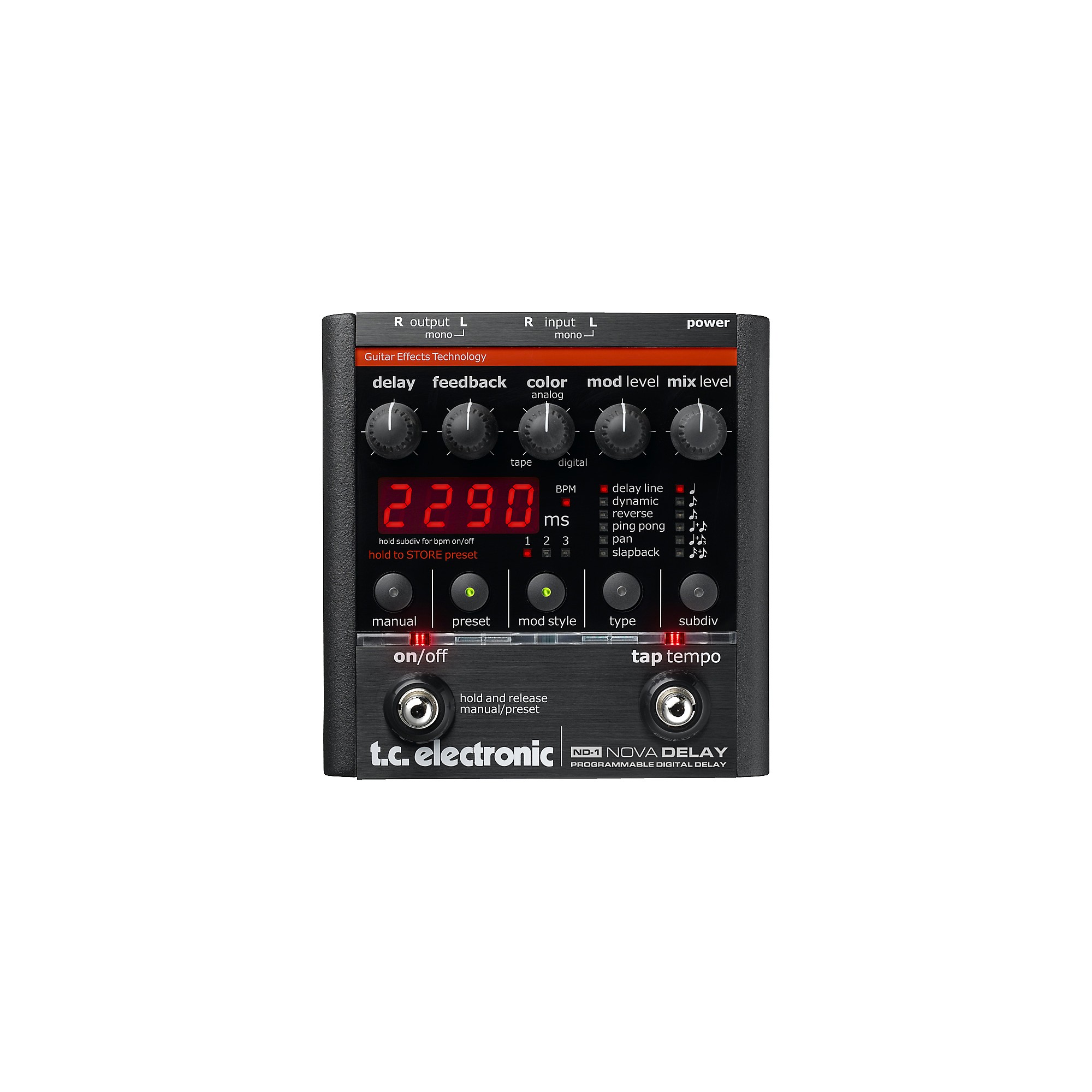 Open Box TC Electronic ND-1 Nova Delay Guitar Effects Pedal