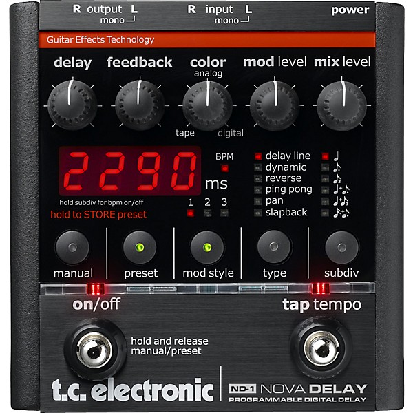 Open Box TC Electronic ND-1 Nova Delay Guitar Effects Pedal Level 1