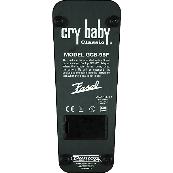 Open Box Dunlop Cry Baby Classic Fasel Inductor Wah Pedal Level 1
