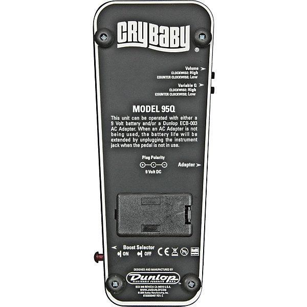 Open Box Dunlop 95Q Cry Baby Wah Pedal Level 2 Regular 190839011473