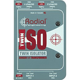 Open Box Radial Engineering TWIN ISO Passive Line-Level Isolator Level 1