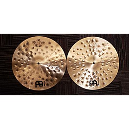 Used MEINL 15in PURE ALLOY EXTRA HAMMERED HI HAT PAIR Cymbal