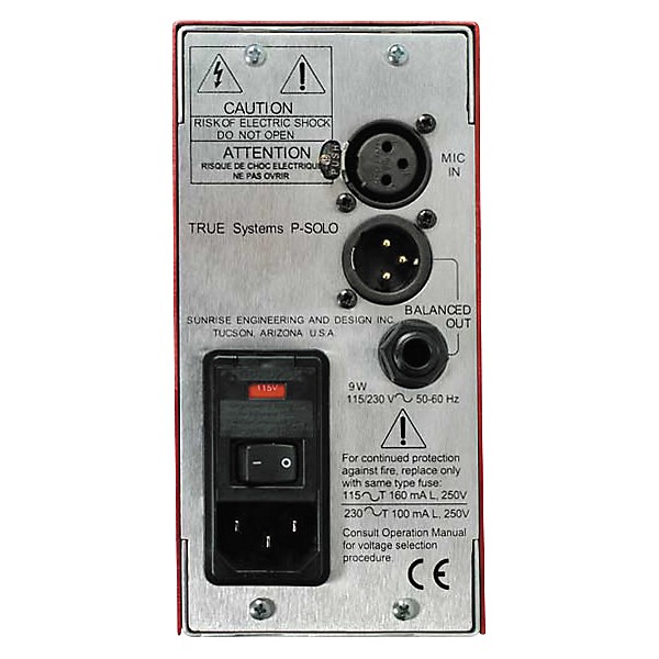 True Systems P-SOLO Single Channel Microphone Preamp