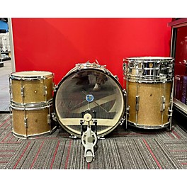 Vintage Ludwig 1965 5pc Kit Gold Sparkle W/Chrome Snare Drum Kit