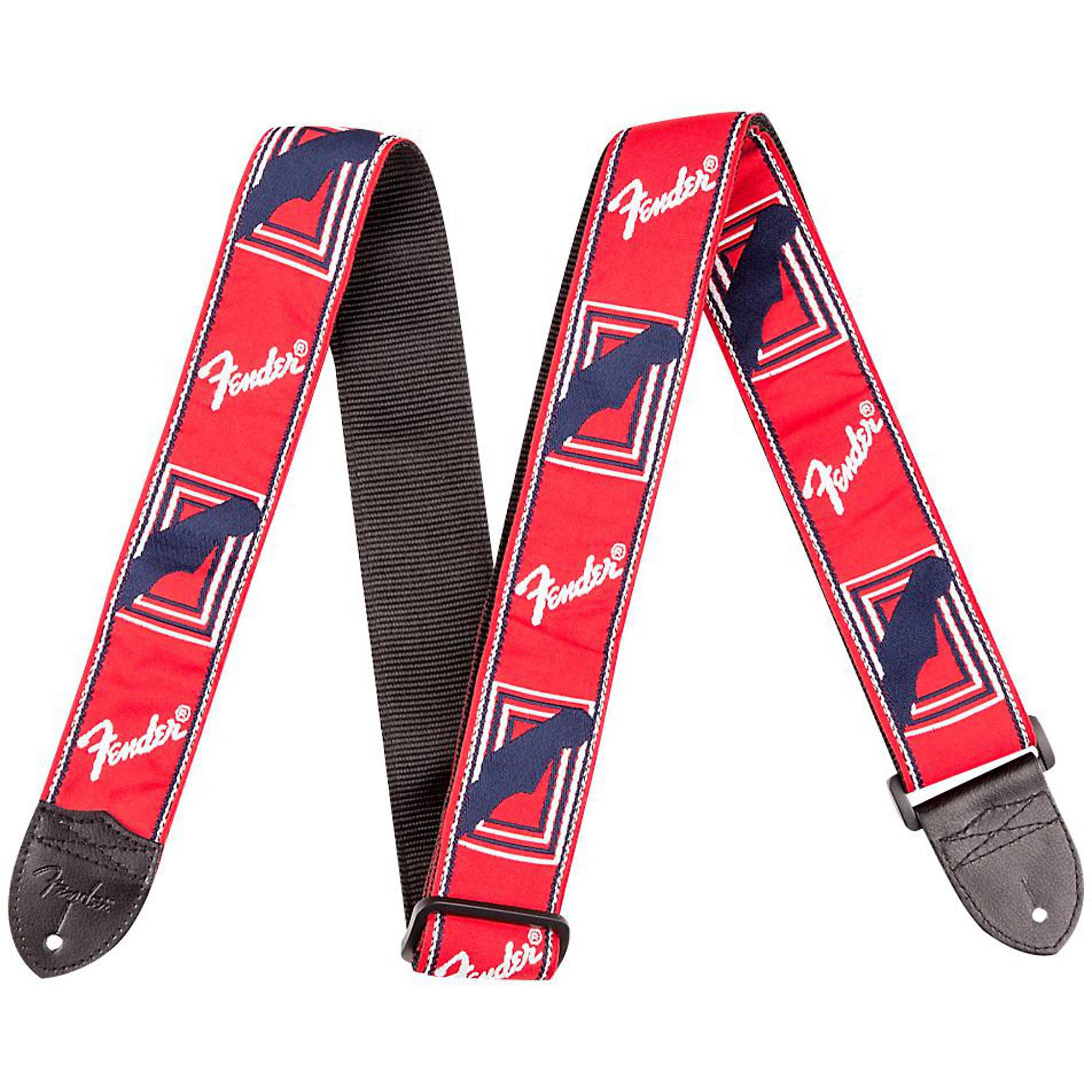 Fender 2" Monogrammed Guitar Strap Red, White, and Blue Guitar Center