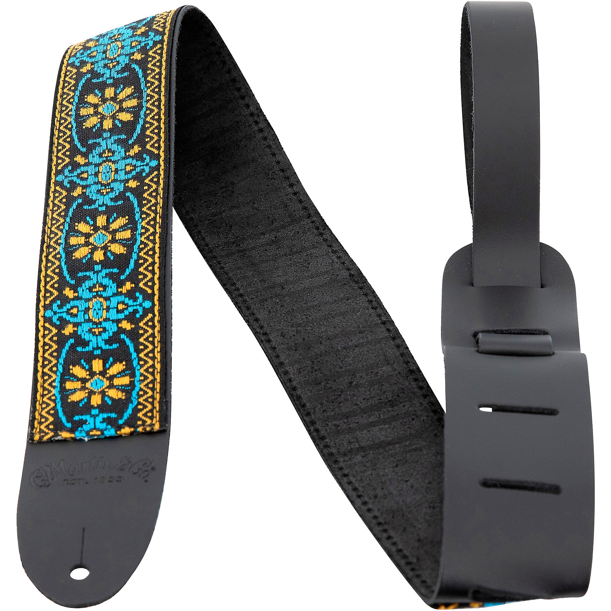 Martin 2" Retro Woven Guitar Strap Black and Gold Guitar Center