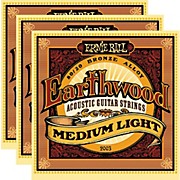 2003 Earthwood 80/20 Bronze Medium Light Acoustic Strings (3-Pack)