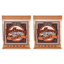 Ernie Ball 2148 Earthwood Phosphor Bronze Light Acoustic Guitar Strings 2-Pack