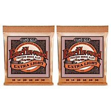 Ernie Ball 2150 Earthwood Phosphor Bronze Extra Light Acoustic Guitar Strings 2-Pack