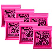 2223 Nickel Super Slinky Pink Electric Guitar Strings 6 Pack