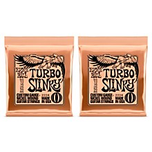 Ernie Ball 2224 Turbo Slinky Nickel Wound Electric Guitar Strings 2-Pack