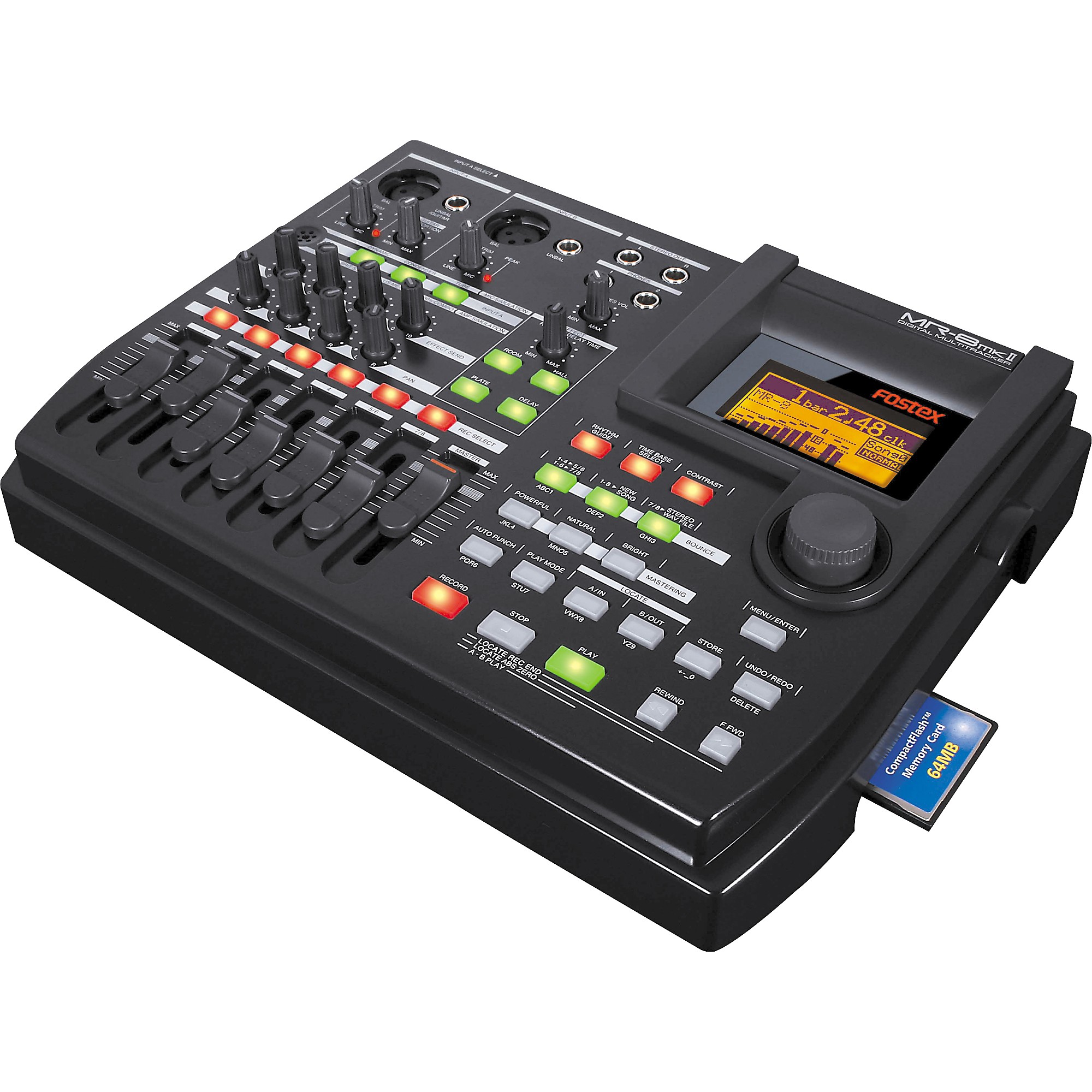 FOSTEX フォステクス MR-8 デジタルマルチトラッカー Fostex MR-8 mkII 8-Track Digital Recorder Black | Guitar Center