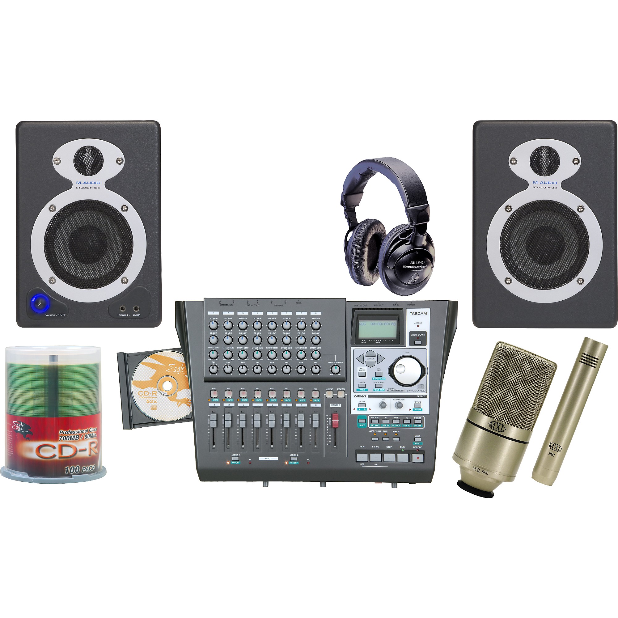 TASCAM Complete Hard Disk Recording Package Bundle | Guitar Center