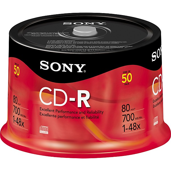 Sony CD-R 48X 700MB 80-Minute 50-Disc Spindle
